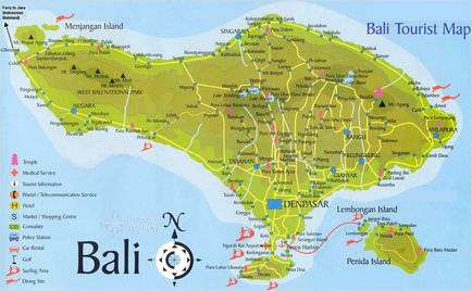 În cazul în care este Bali - insula Bali pe harta lumii