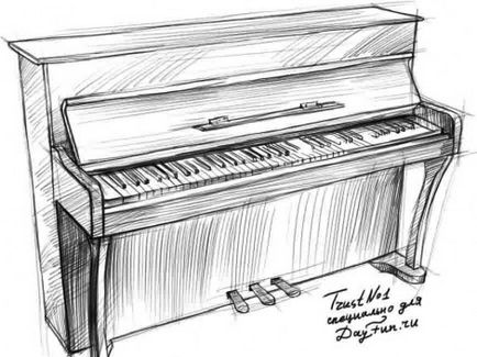 Cum de a desena o tastatură de pian etape creion