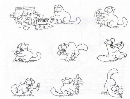 Cum de a desena o pisica Simon (personaj), Simon - e pisica în etape