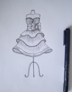 Cum de a desena o rochie, trage treptat în creion, copilul meu