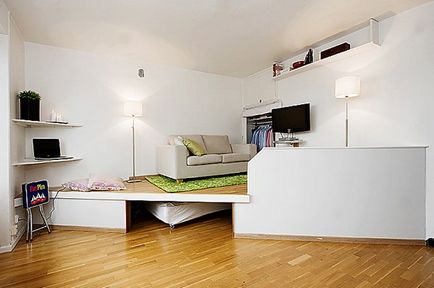 Cum de a dota un mic idei de design cameră, mobilier, fotografii interioare