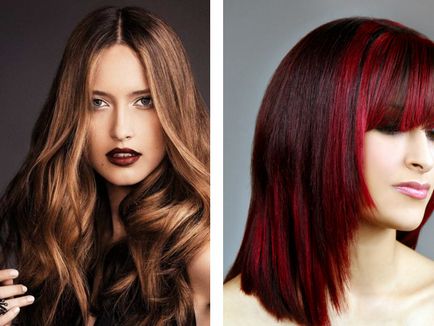 imagine colorarea părului - colorarea părului pe întuneric și lumină