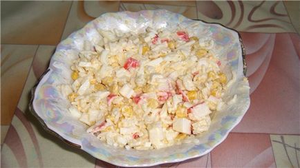 Salata de crab cu reteta dreptul de castravete cu o fotografie