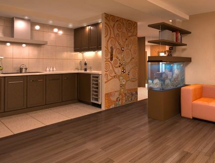 Bucătărie-dormitor (39 fotografii) în ghidul video de o camera pentru decorarea design