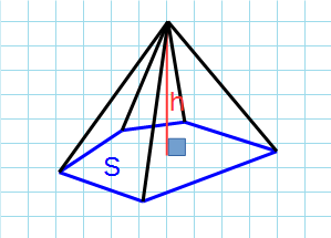 Volumul unei piramide, calculator mozgan on-line