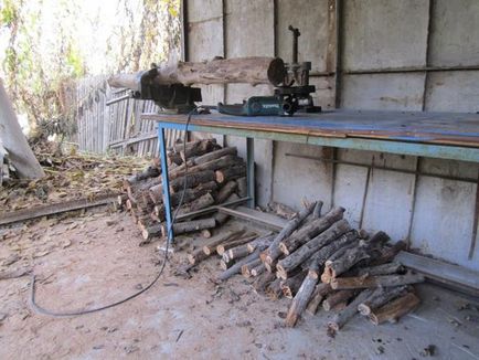 Tăiere cu ferăstrău mașină de tocat lemn
