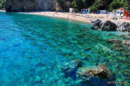 Plaja Mogren în Budva, fotografie, hartă, comentarii