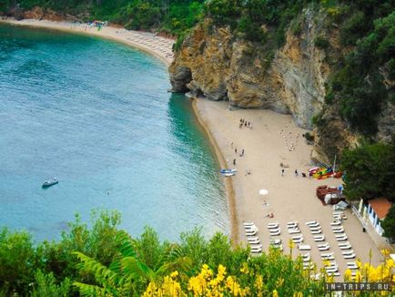 Plaja Mogren în Budva, fotografie, hartă, comentarii