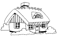 Dezvoltarea copilului de colorat casa, casa, casa, cabana, colibă