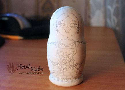 Painted atelier Matryoshka pentru începători cu șabloane și fotografie