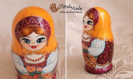 Painted atelier Matryoshka pentru începători cu șabloane și fotografie