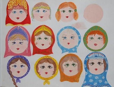 Painted atelier Matryoshka pentru începători cu șabloane și fotografie