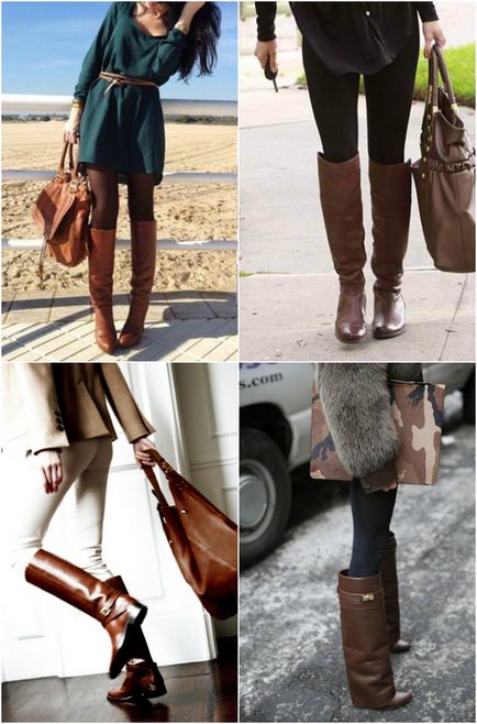 De ce să poarte cizme maro - o combinație, stiluri, sfaturi, fotografii