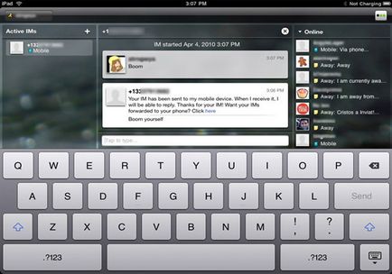 Posturi pentru iPad trimite și primi SMS-uri de pe dispozitiv de mere