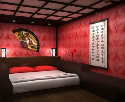 Dormitor în stil japonez de design interior (în PM al camerei mici) fotografie