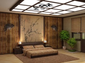 Dormitor în stil japonez, design, interior, foto, video