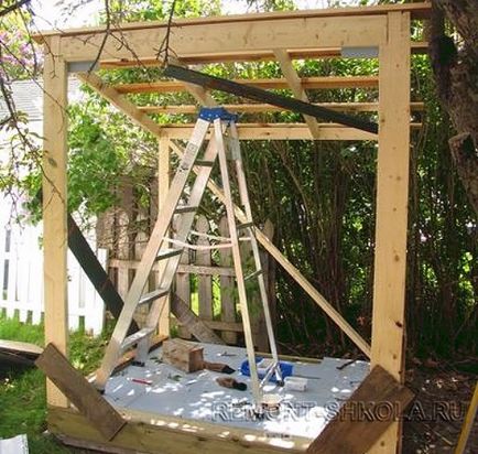 Construirea unui șopron de lemn de la dacha lui - steps fotografie
