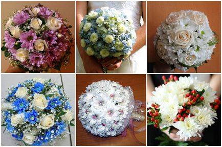 Buchet de crizanteme - opțiuni pentru a combina cu trandafiri, gerbera si garoafe fotografie