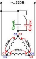 Schemă de conexiuni pentru motoarele monofazate cu 220 de volți peste condensator