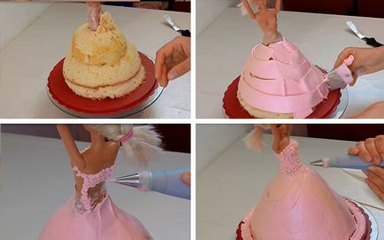 Tort „papusa“ masticului sau crema Barbie, Winx, Monster High, zână