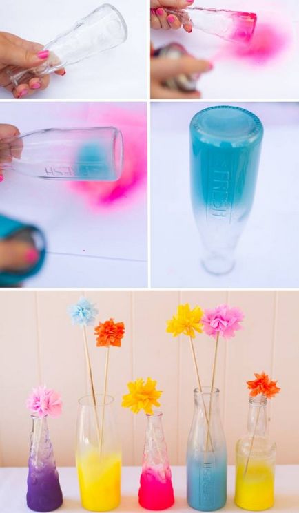 Vaze din sticla, cu mâinile lor - 29 de imagini cu idei pentru creativitate