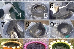 Vazoane realizate din anvelope cu mâinile lor vase de anvelope (video)