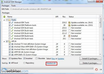 Android manager de SDK (instrumente director lipsă) Managerul Android SDK