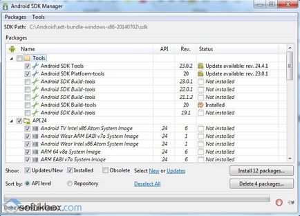 Android manager de SDK (instrumente director lipsă) Managerul Android SDK