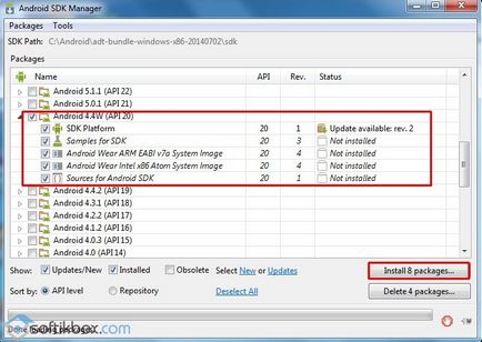 Managerul Android SDK (manager) Managerul Android SDK