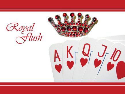 Royal Flush (Royal Flush) combinație în imagine de poker