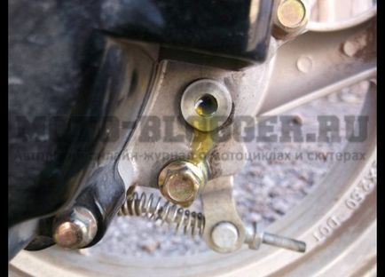 Fotografii din înlocuirea uleiului în motor și cutie de viteze scuter Alisa-motoare