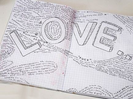 Cum frumos să atragă cuvântul dragoste, (etapele creion)