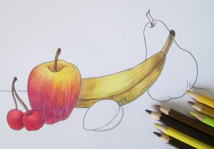 Cum de a desena un fruct, trage treptat în creion, copilul meu