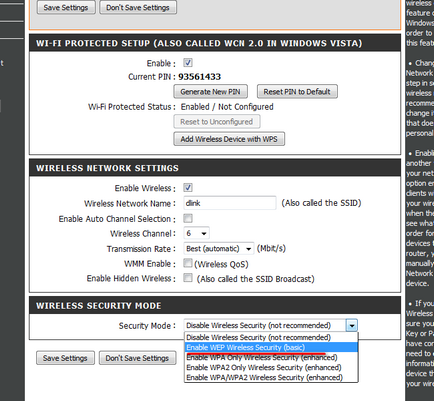 Cum se configurează router wireless d-link