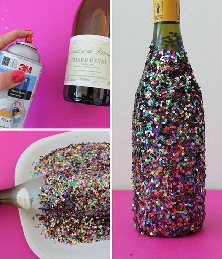Cum să picteze o sticlă de șampanie pentru o nunta - 5 lecții