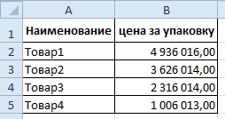 Cum să împartă o coloană în Excel cu numărul 1000, în același timp,