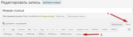 Cum se introduce codul de pe site-ul WordPress, asistent (insert) Cum se introduce codul de pe site-ul WordPress, asistent