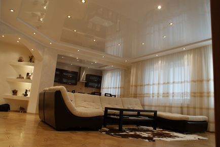 Tavane extensibile în camera de zi de imagine de design dormitor, split-nivel de 18 mp, în lucios