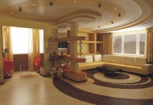 Tavane extensibile în camera de zi de imagine de design dormitor, split-nivel de 18 mp, în lucios