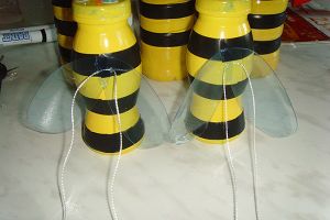 Bee de sticle din plastic (sticla galben) Bee de sticle de plastic