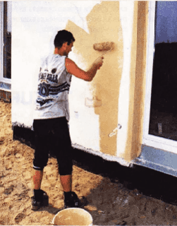 Pictura pereti fatada casei din exterior cu mâinile