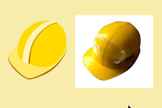 Desenați casca pictograma de construcție (Instrumentul Selecție directă) Desenați icon casca de construcții