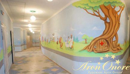 Desene pe pereți din Spitalul de Copii Murals, studio Aron Onore (poze arta de perete spital de pictura pentru copii) Desene pe pereți din Spitalul de Copii Murals, studio Aron Onore