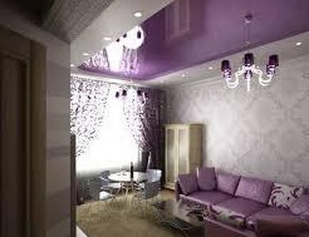 Lilac suspendat plafon fotografie violet interior
