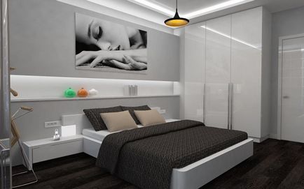 Dormitorul în stilul high-tech de design fotografie dormitor hi-tech, cum de a asigura un dormitor high-tech