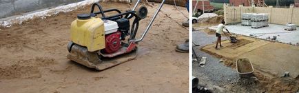Ram rulare nisip, plăci vibratoare și tehnologia manuală a muncii