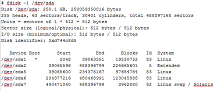 utilitate fdisk în unix