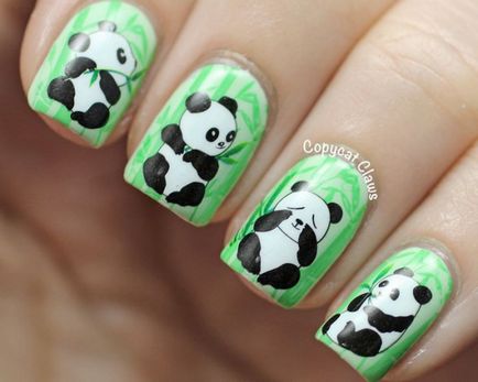 19 Fotografii unghii de design, cu o imagine a unui panda