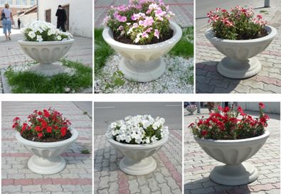 Beton de flori paturi în special pentru flori, fotografii