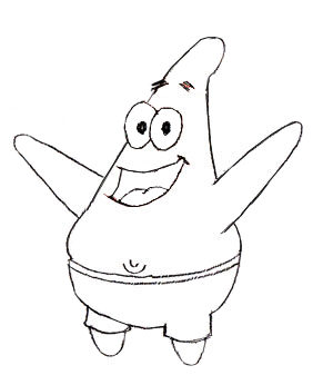 Cum să atragă Patrick, Patrick desen pentru copii în etape